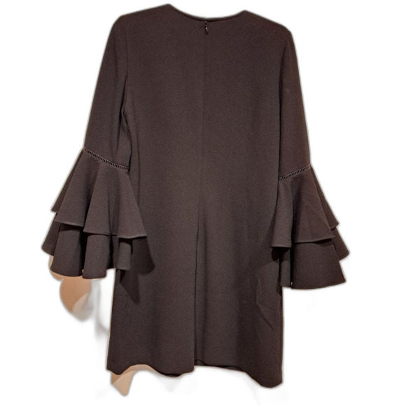 Chelsea 28 Nordstrom Black Mini Dress Lined Flutter Bell Ruffle Long Sleeve sz 8 - Picture 11 of 11